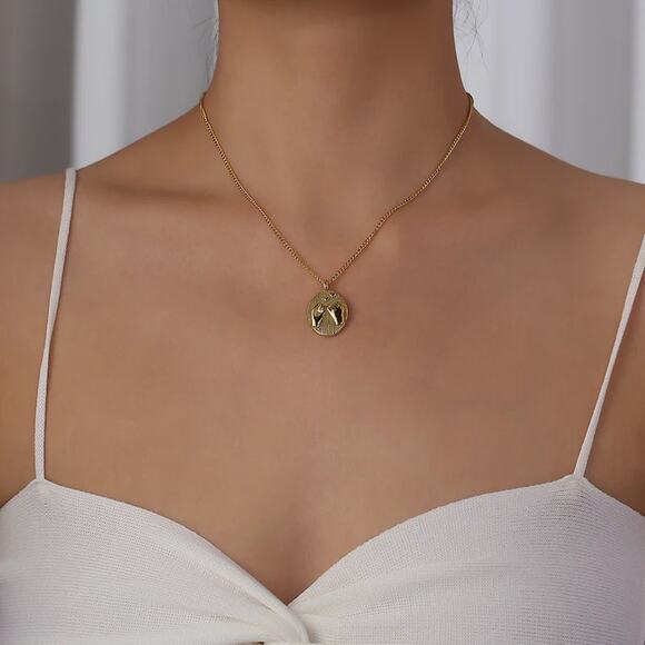 Pinky Promise Oval Pendant Necklace Friendship Gift For Her 18K Gold Plated - Picture 4 of 13